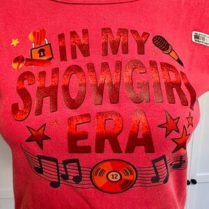 Pink 'In My Showgirl Era' Short-Sleeve Graphic Tee, Women's Medium Taylor Swift